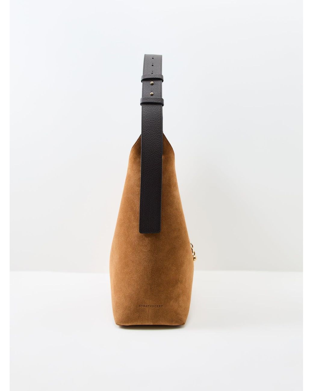 Strathberry Brown Kite Maxi Suede Hobo Bag