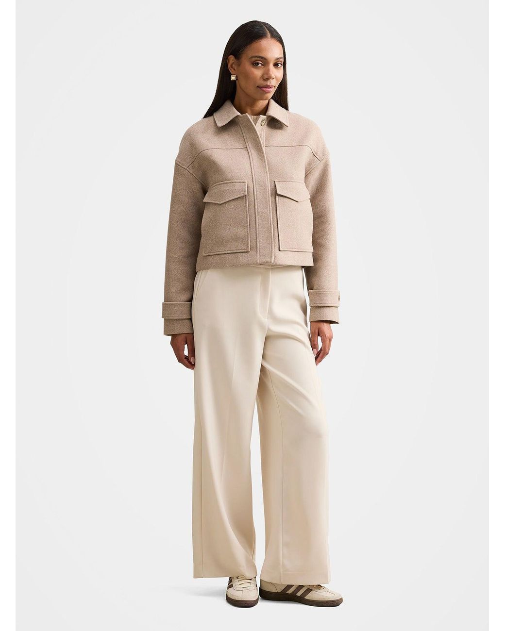 Forever New Natural Kelsey Cropped Jacket