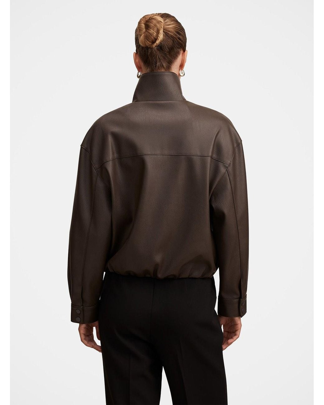 Forever New Brown Angela Oversized Vegan Bomber Jacket