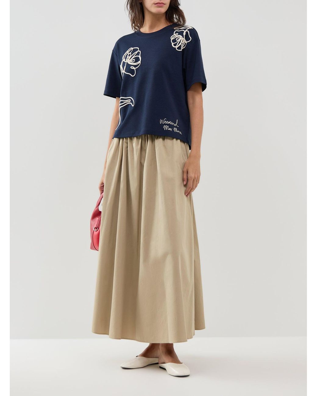 Weekend by Maxmara Blue Sala Embroidered T-Shirt