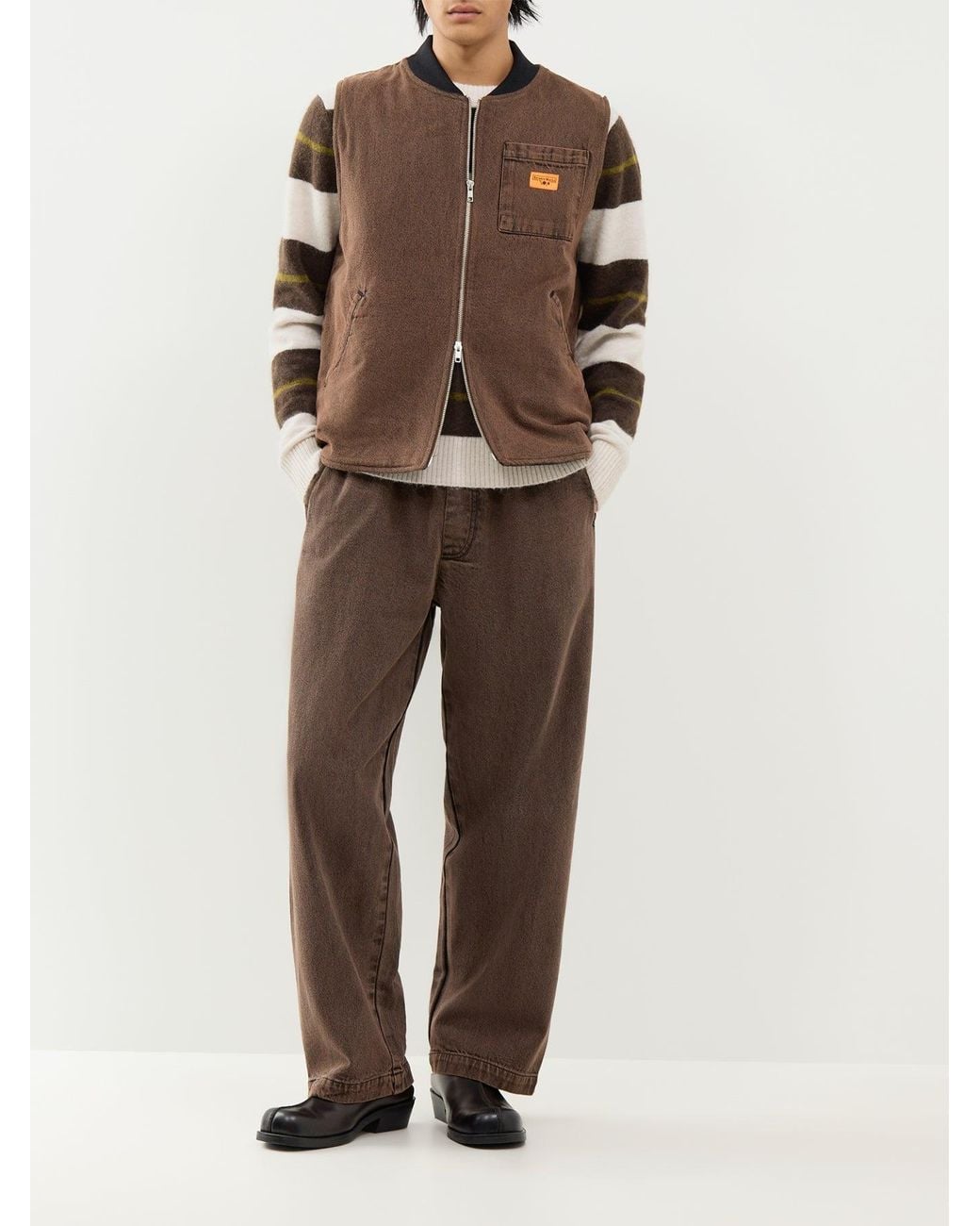 Service Works Brown Od Easy Chef Organic Trousers for men