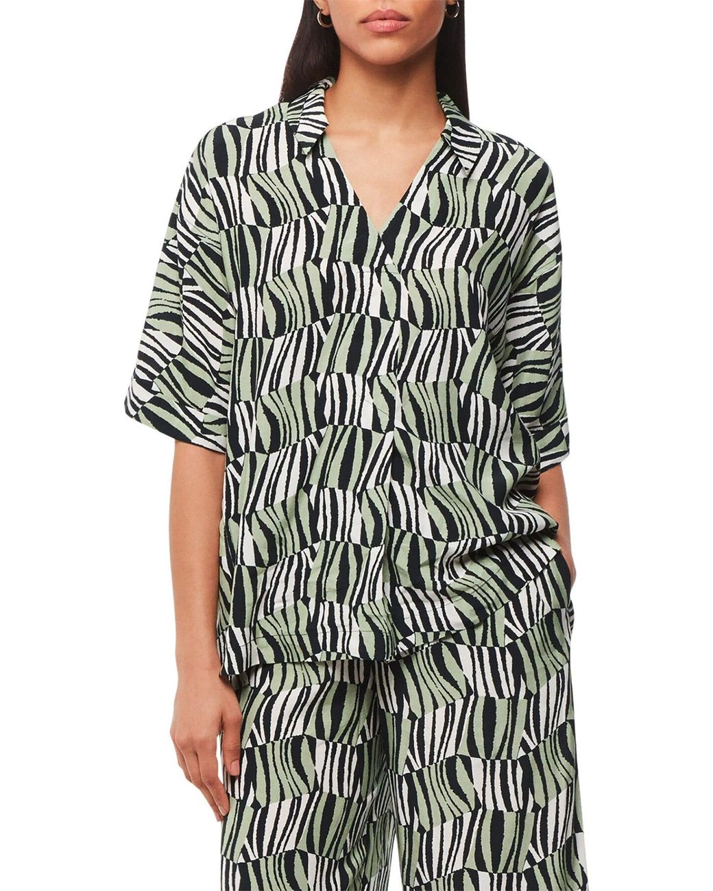 Whistles Multicolor Women's Checkerboard Tiger Boxy Shirt
