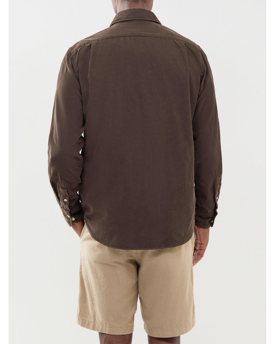 Hartford Brown Paul Baby Cord Shirt for men