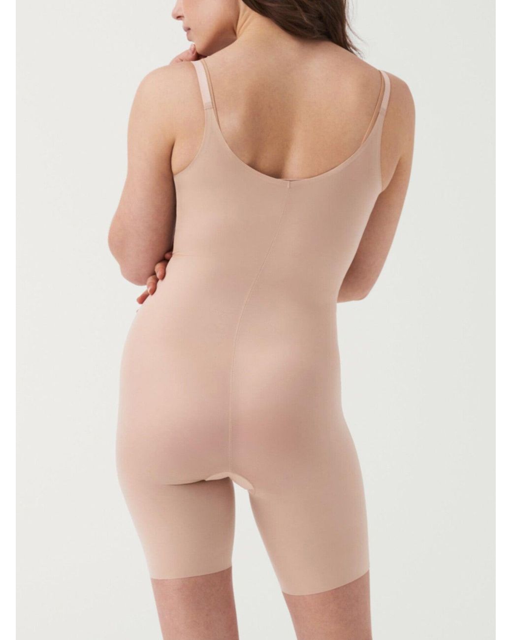 Spanx White Women's Thinstincts 2.0 Open Bust Thigh Bodysuit