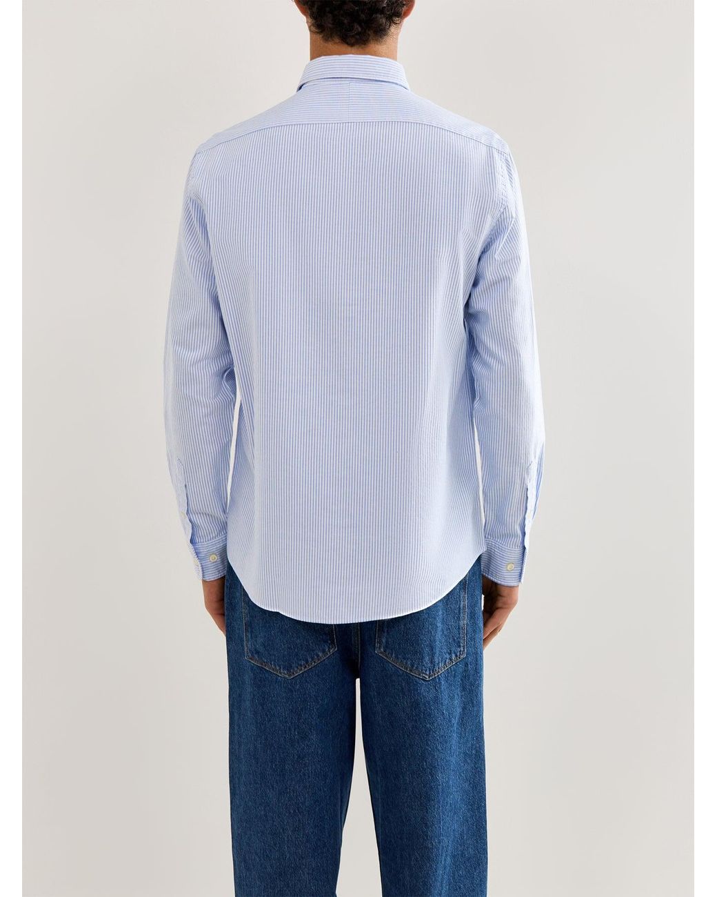 SELECTED Blue Oxford Shirt Sky Stripe for men