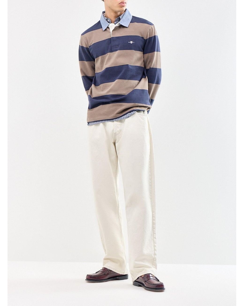 Gant Blue Chambray Stripe Heavy Rugger for men