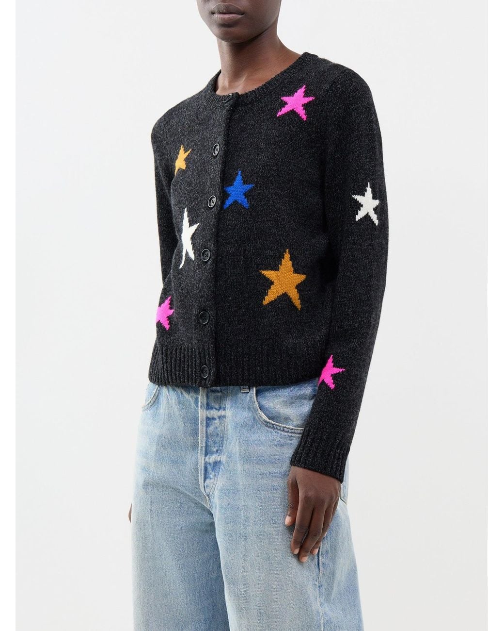 Chinti & Parker Blue Star Round Neck Cardigan