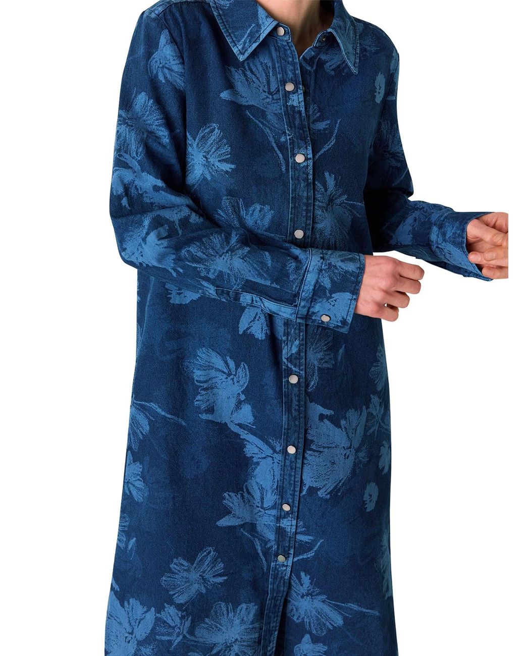 Whistles Blue Chalk Print Shirt Dress