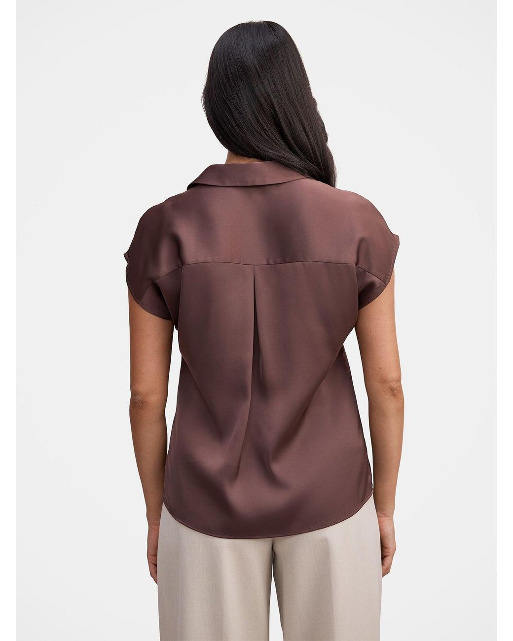 Forever New Brown Nelly Grown-On Sleeve Shirt