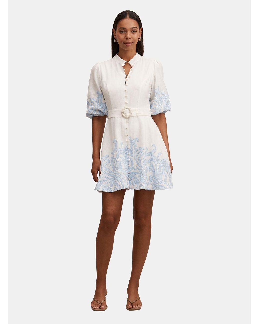 Forever New White Eva Embroidered Mini Dress