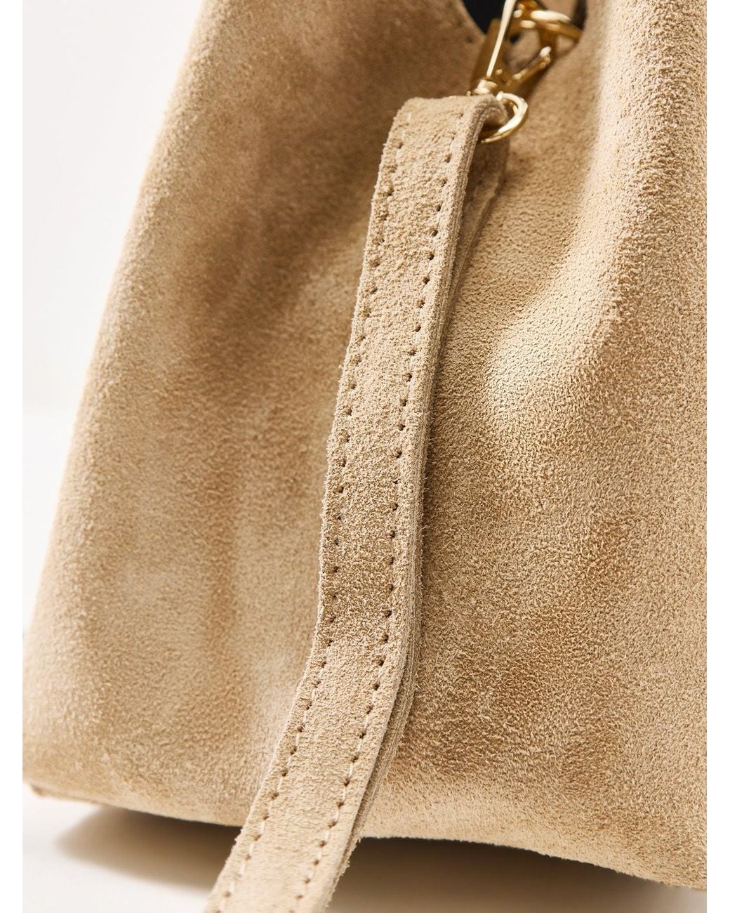 Marlon Natural Avera Suede Shoulder Bag Tan