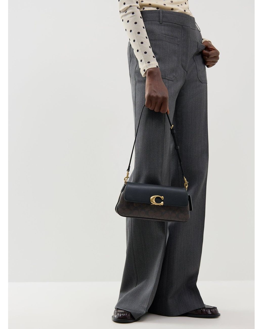 COACH Black Signature Jet Shoulder Bag