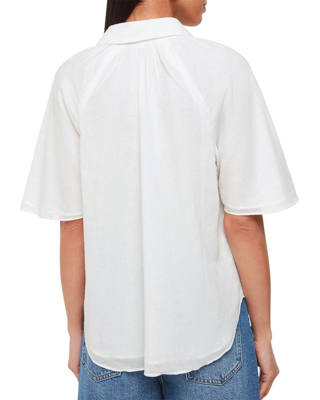 Whistles White Women's Mia Short Sleeve Shirt