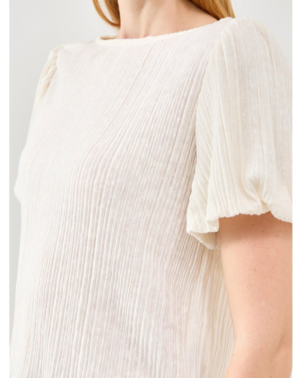 Vero Moda White Leika Boat Neck Top Cream