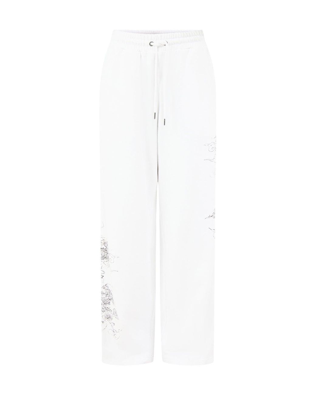 Ed Hardy White Gothic Dragon Relaxed Joggers