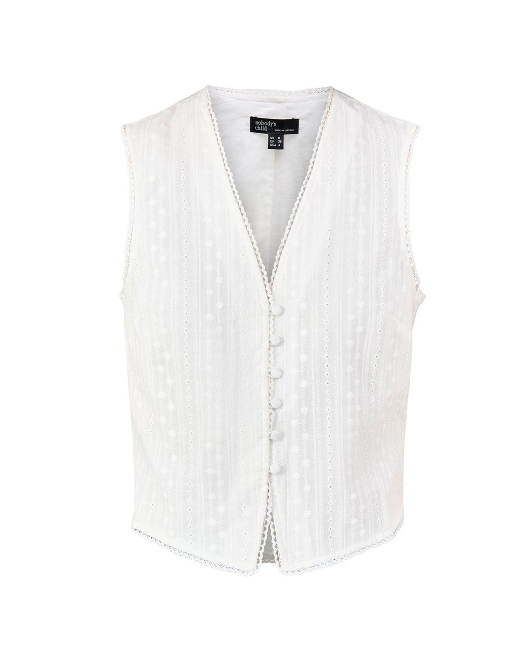 Nobody's Child White Eliza Waistcoat Top