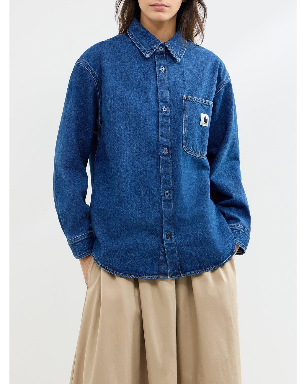 Carhartt Blue Marly 100% Shirt Jacket for men