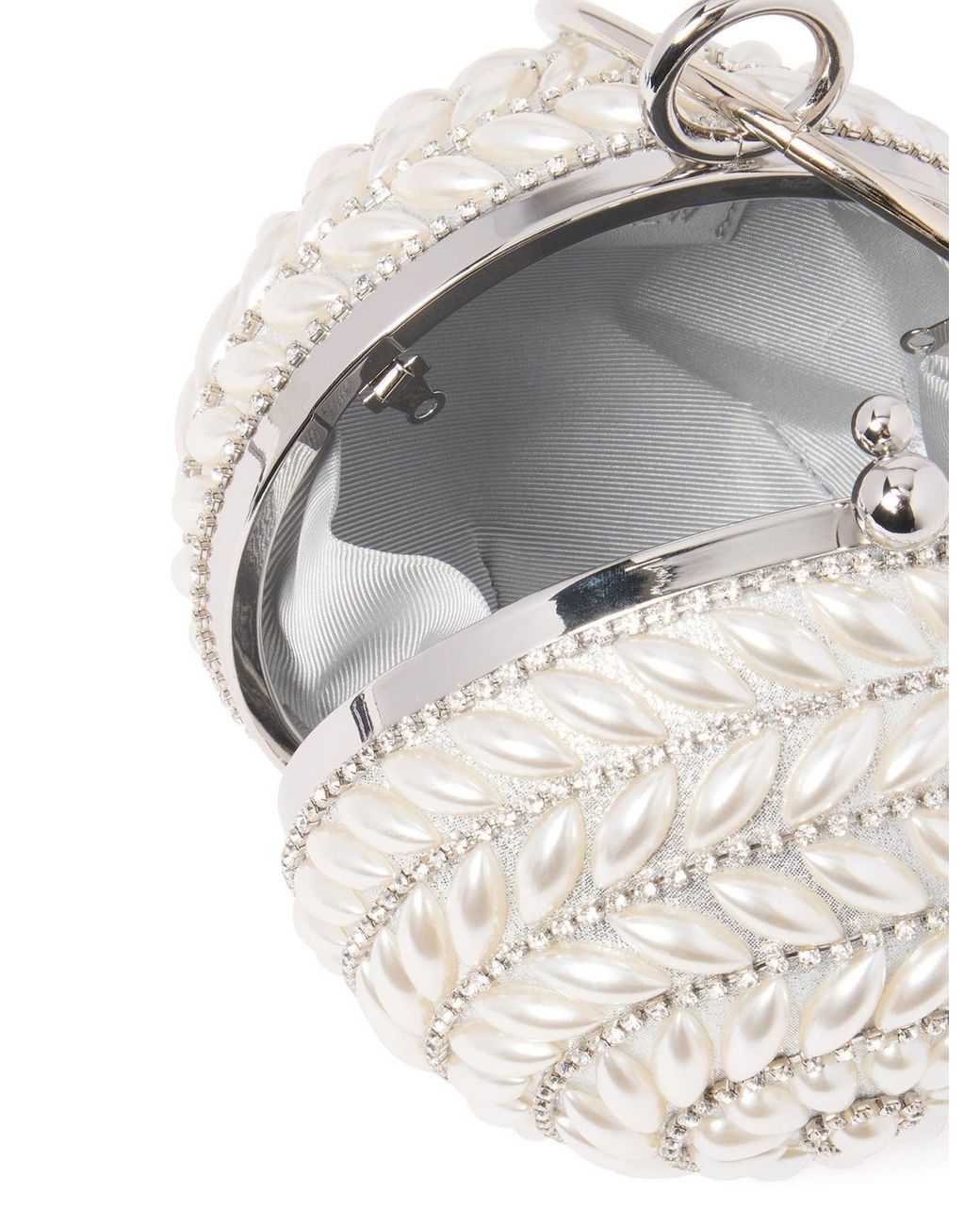 Forever New White Signature Pandora Round Clutch Bag Cream