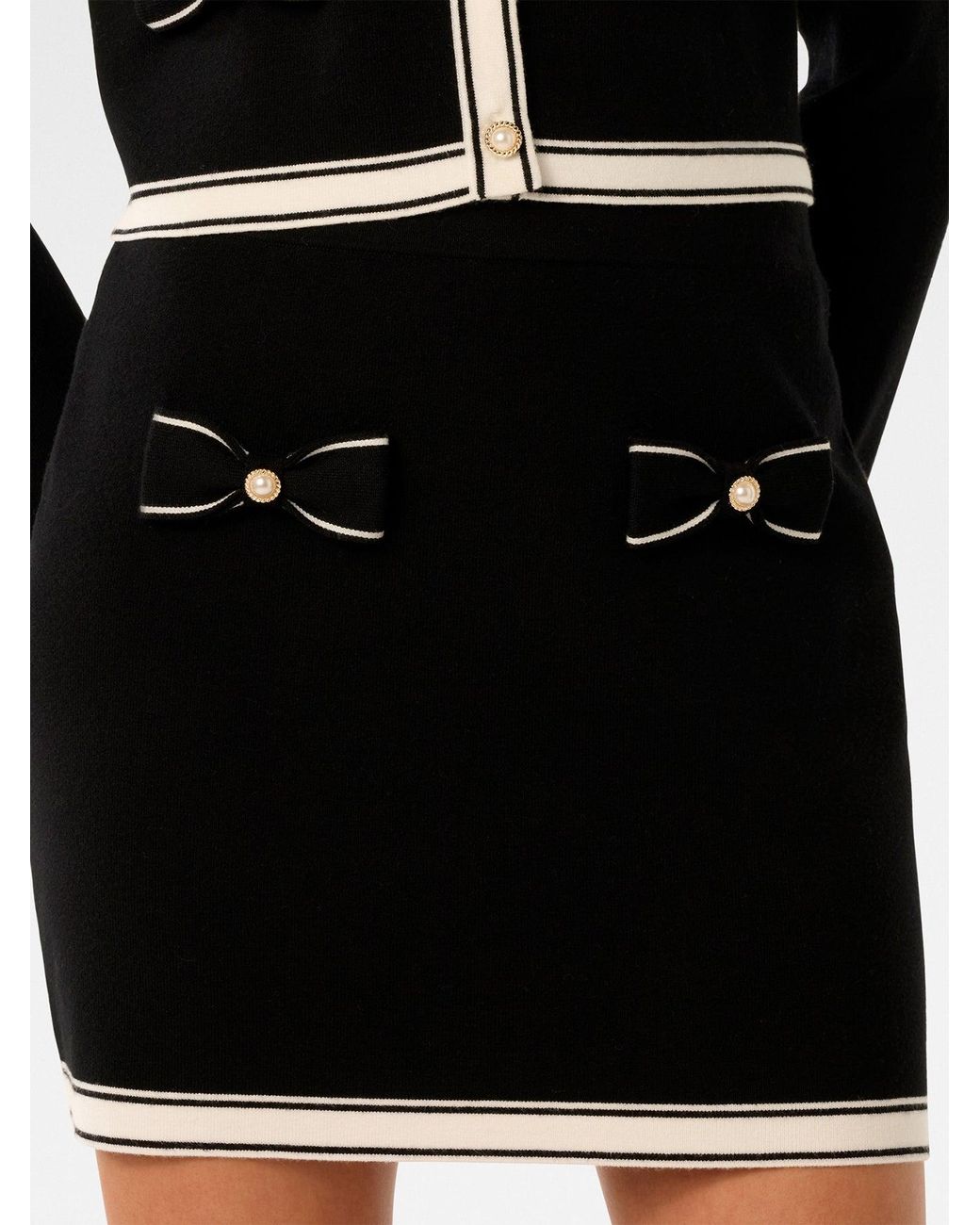 Forever New Black Cece Bow Detail Skirt