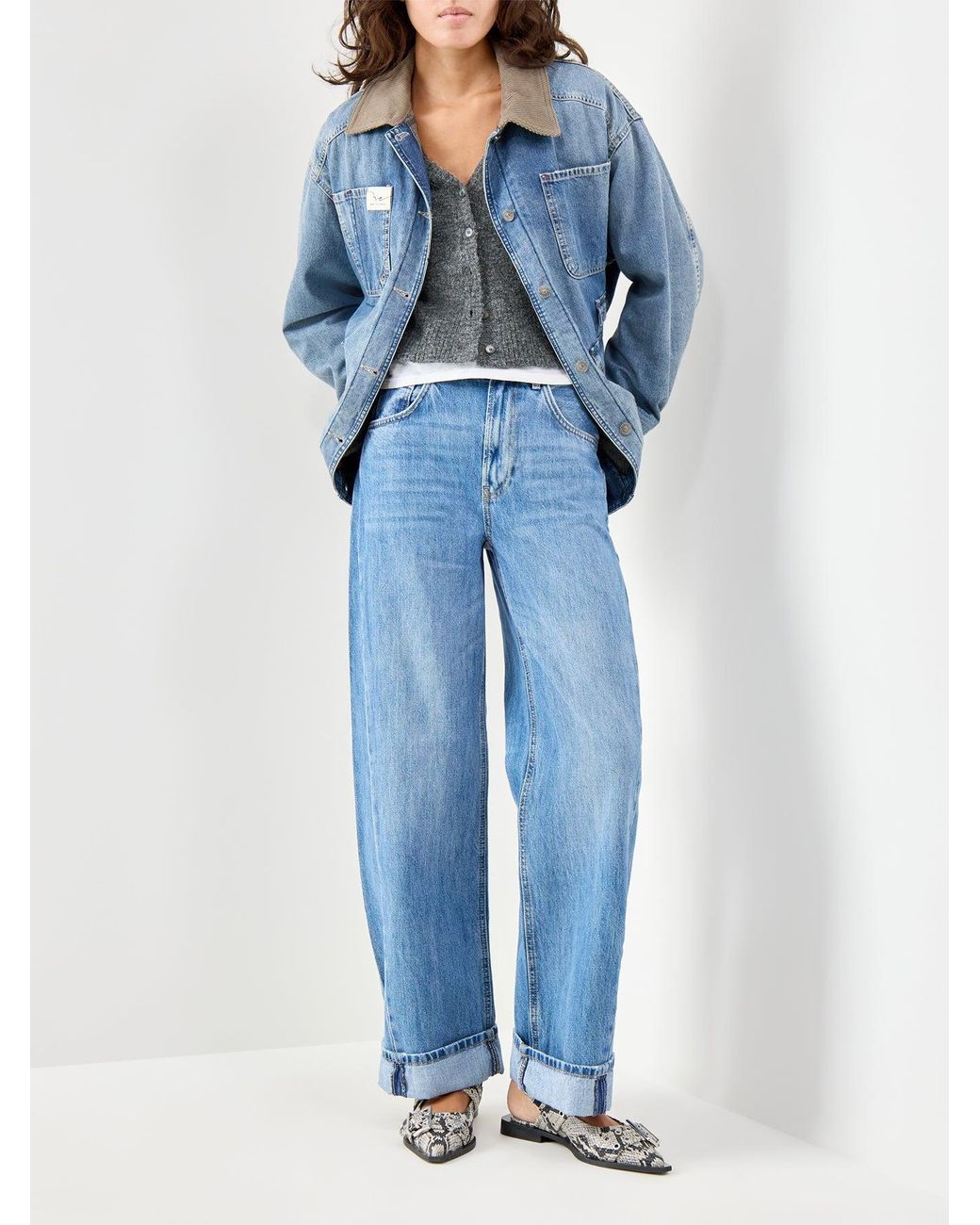 Free People Gray School Girl Cardigan