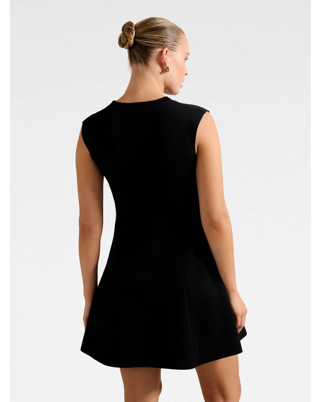 Forever New Black Katerina Crepe Knitted Mini Dress
