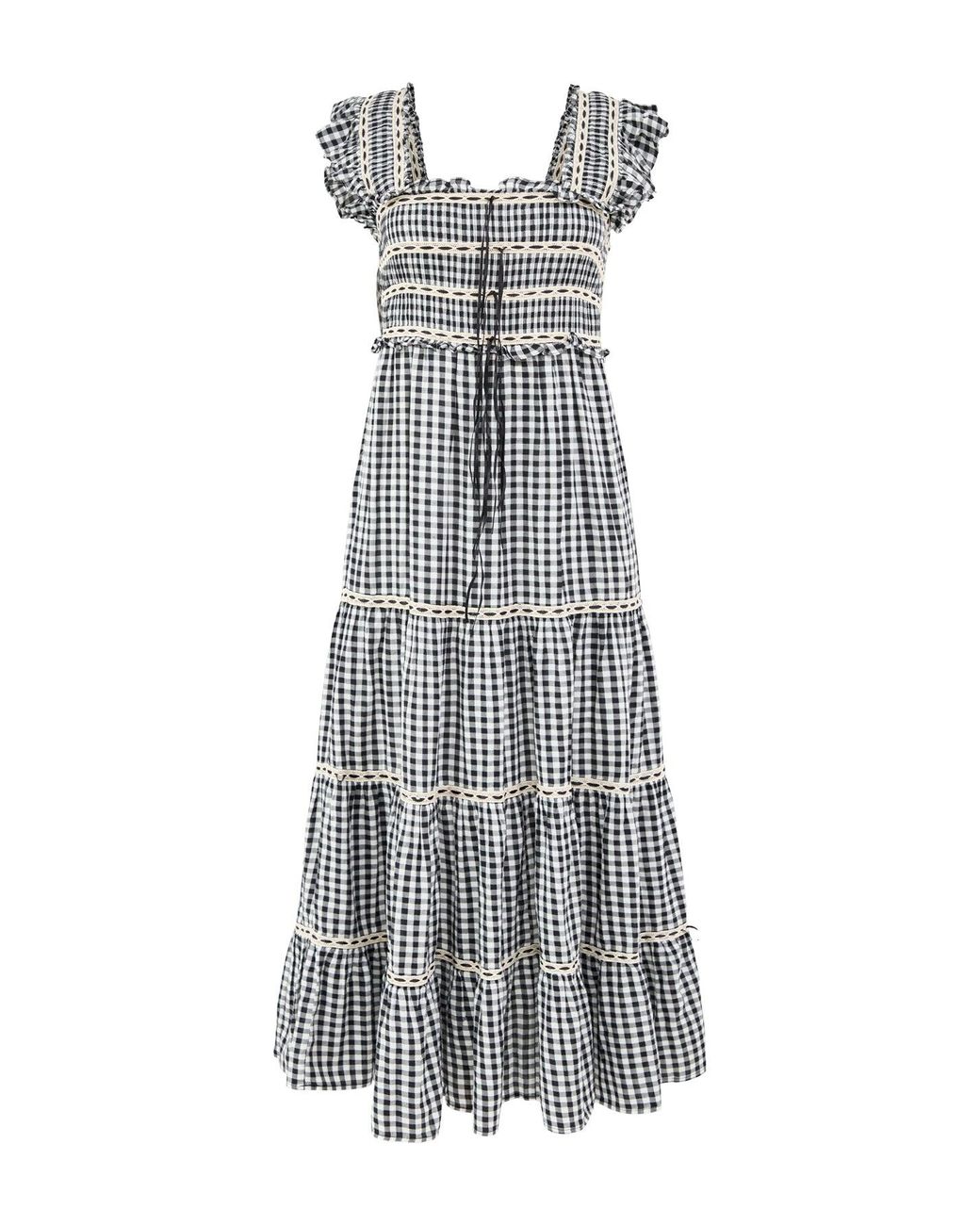Rixo White Chandra Midi Dress Multi
