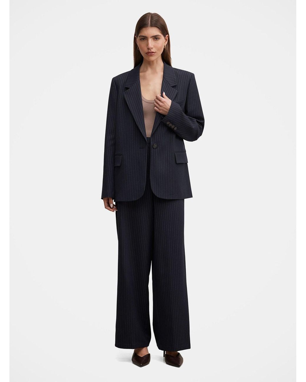 Forever New Blue Paloma Single-Breasted Blazer