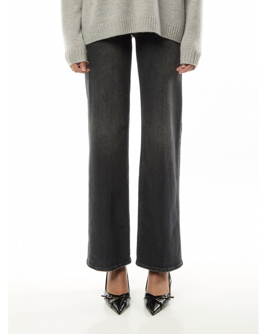 PAIGE Black Women's Sasha 32" Straight Leg Jeans