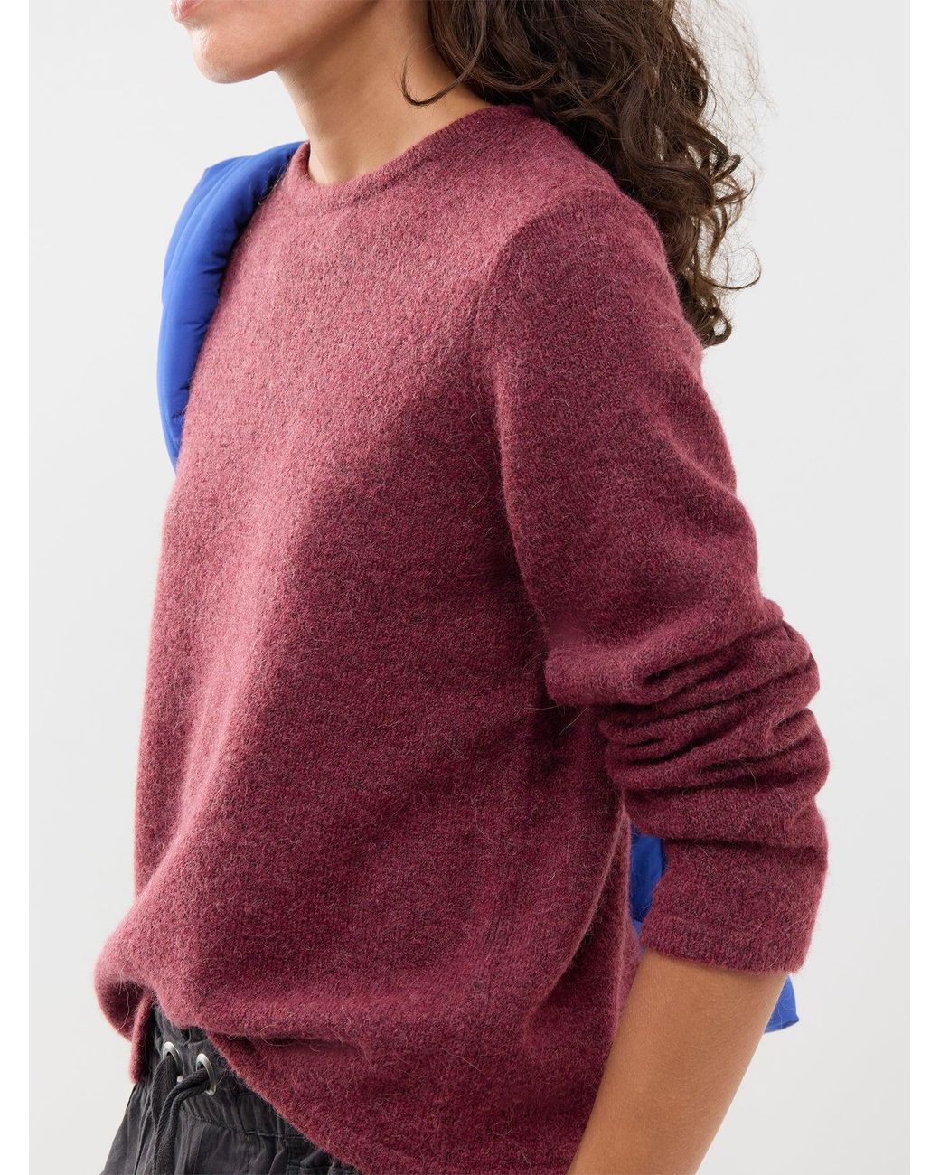 SELECTED Purple Lulu Crew Neck Jumper Burgundy