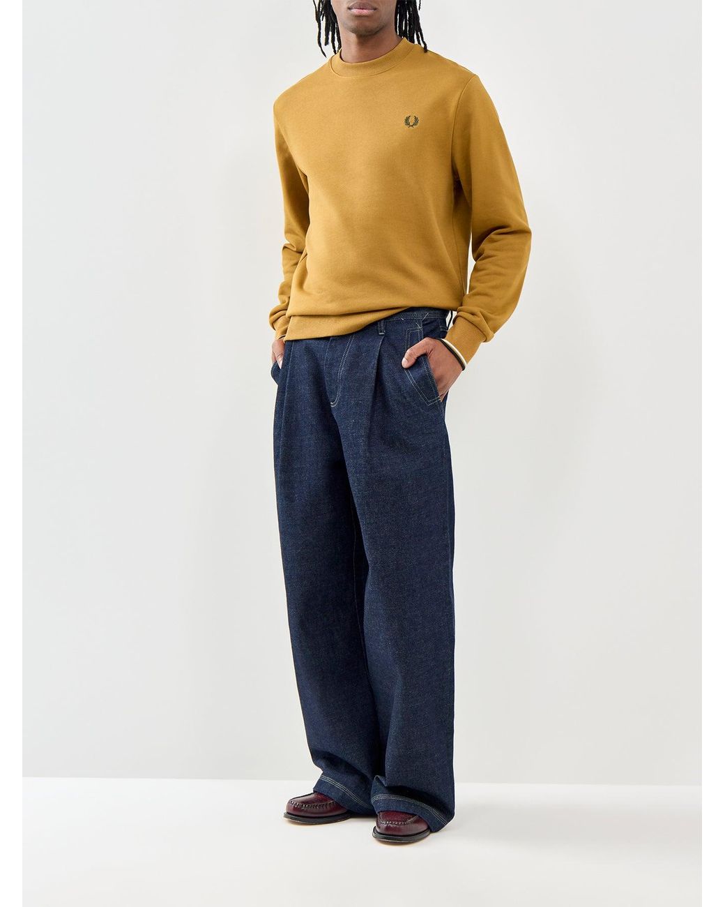 Fred Perry Natural Crew Neck Sweatshirt for men