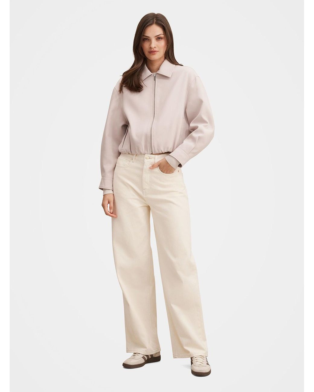 Forever New Pink Alexia Collar Jacket Neutral