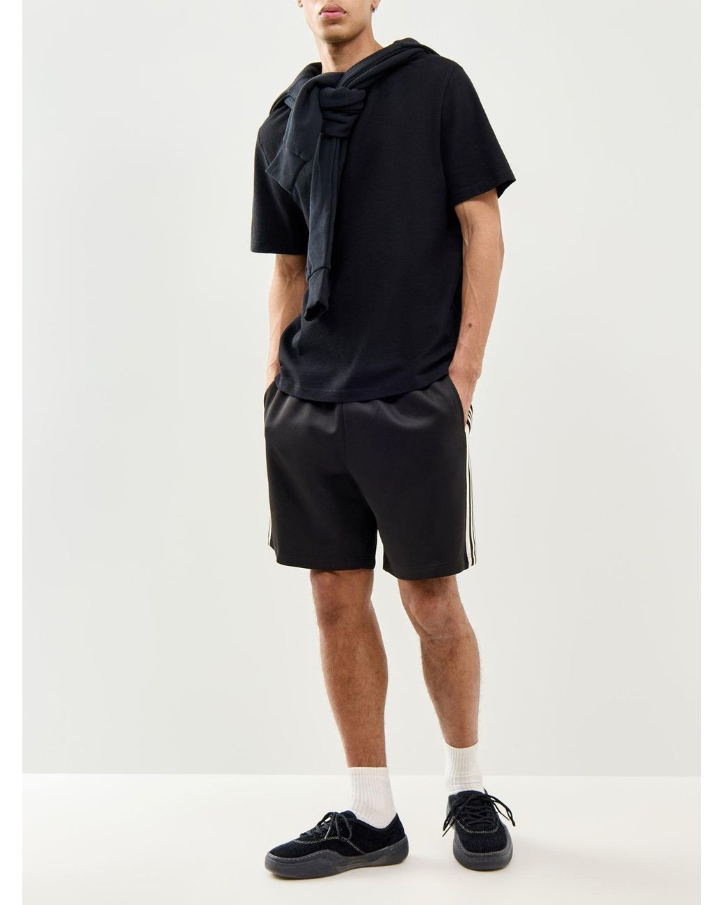 Only & Sons Black Relaxed Track Sweatshorts for men
