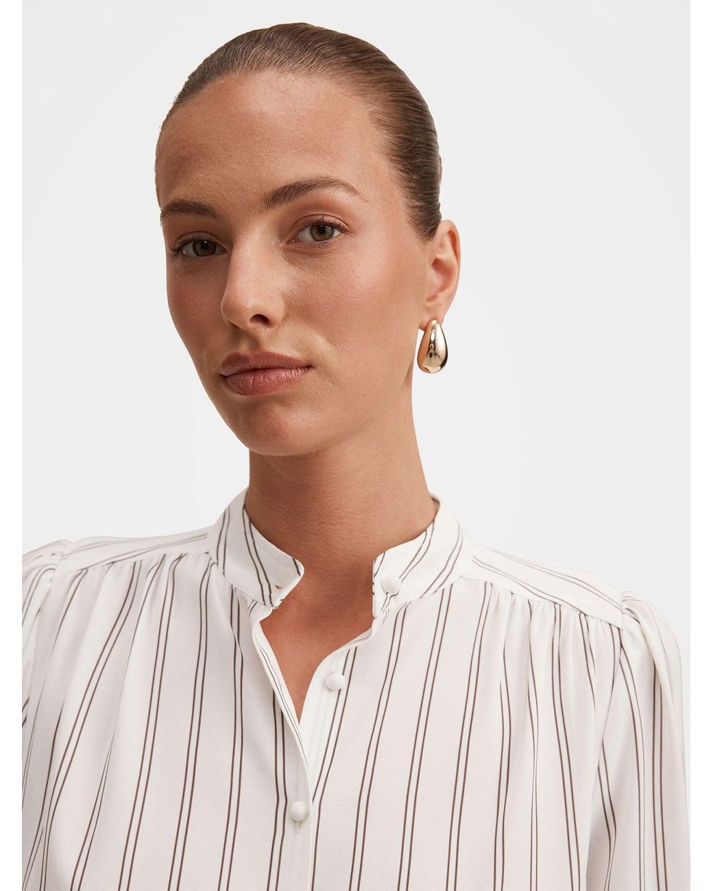 Forever New White Dorothea Striped Blouse