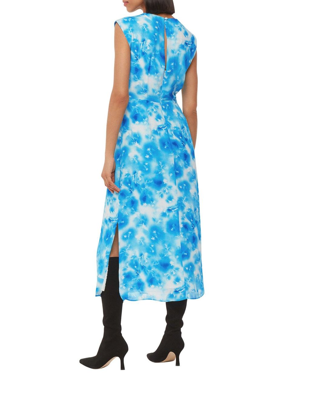 Whistles Blue Women's Sprayed Flowers Daina Dress