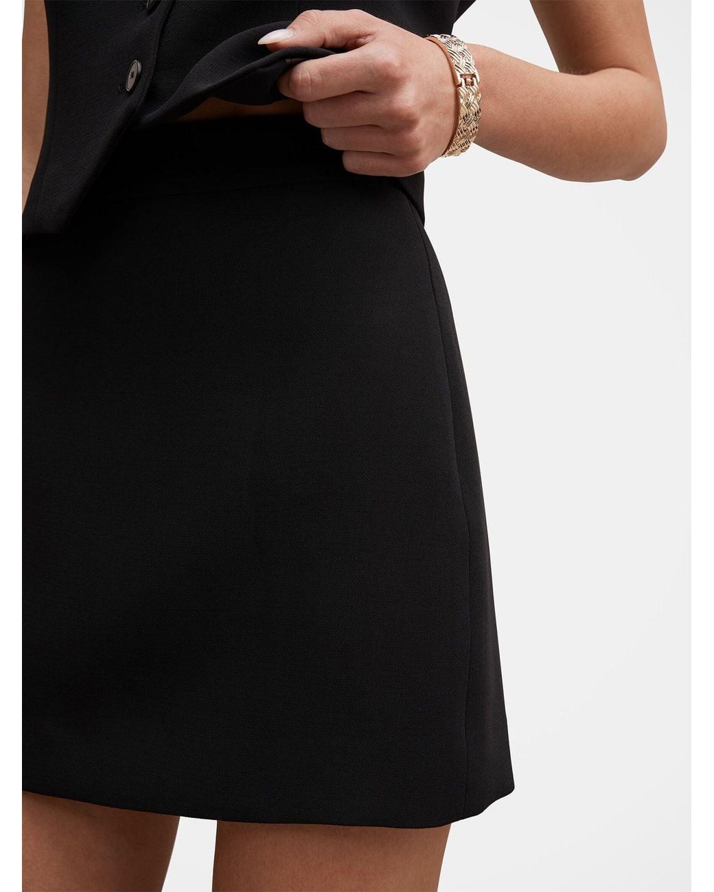 Forever New Black Demi Tailored Mini Skirt