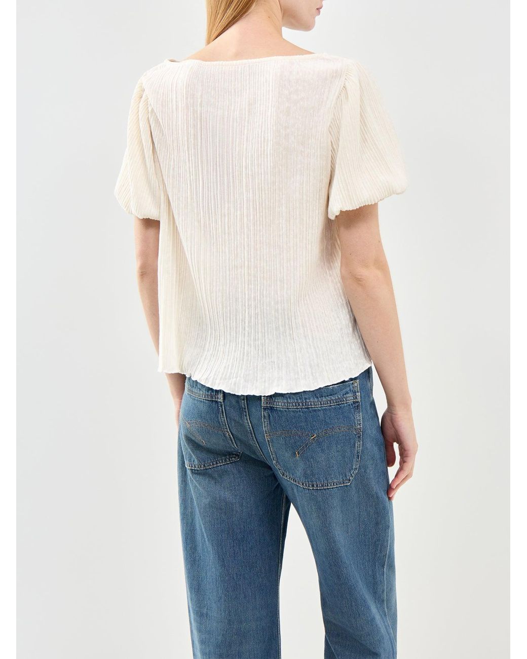Vero Moda White Leika Boat Neck Top Cream