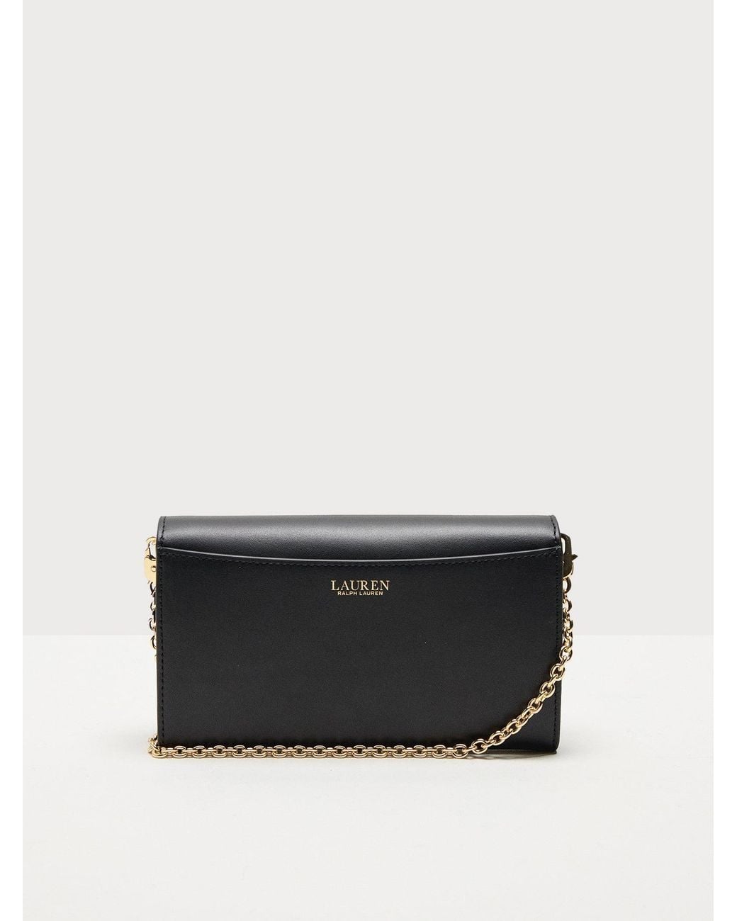 Ralph Lauren Black Adair Large Wallet On A Chain Bag