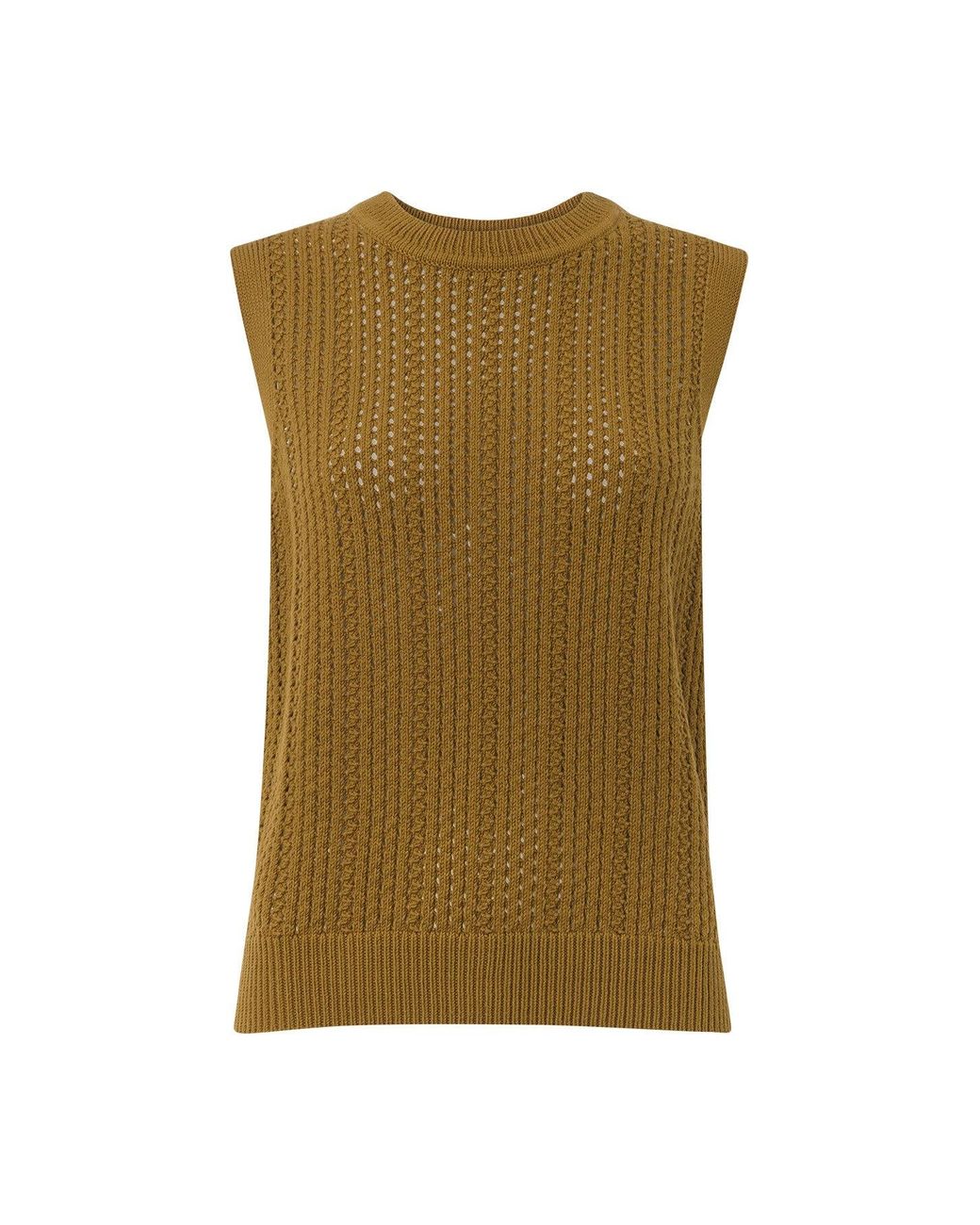 Whistles Green Pointelle Knitted Tank