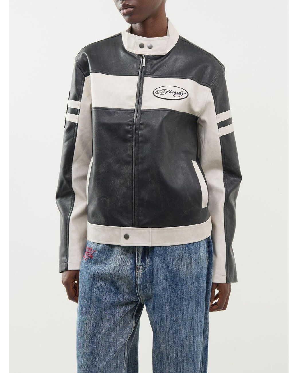 Ed Hardy Black Los Angeles Moto Jacket