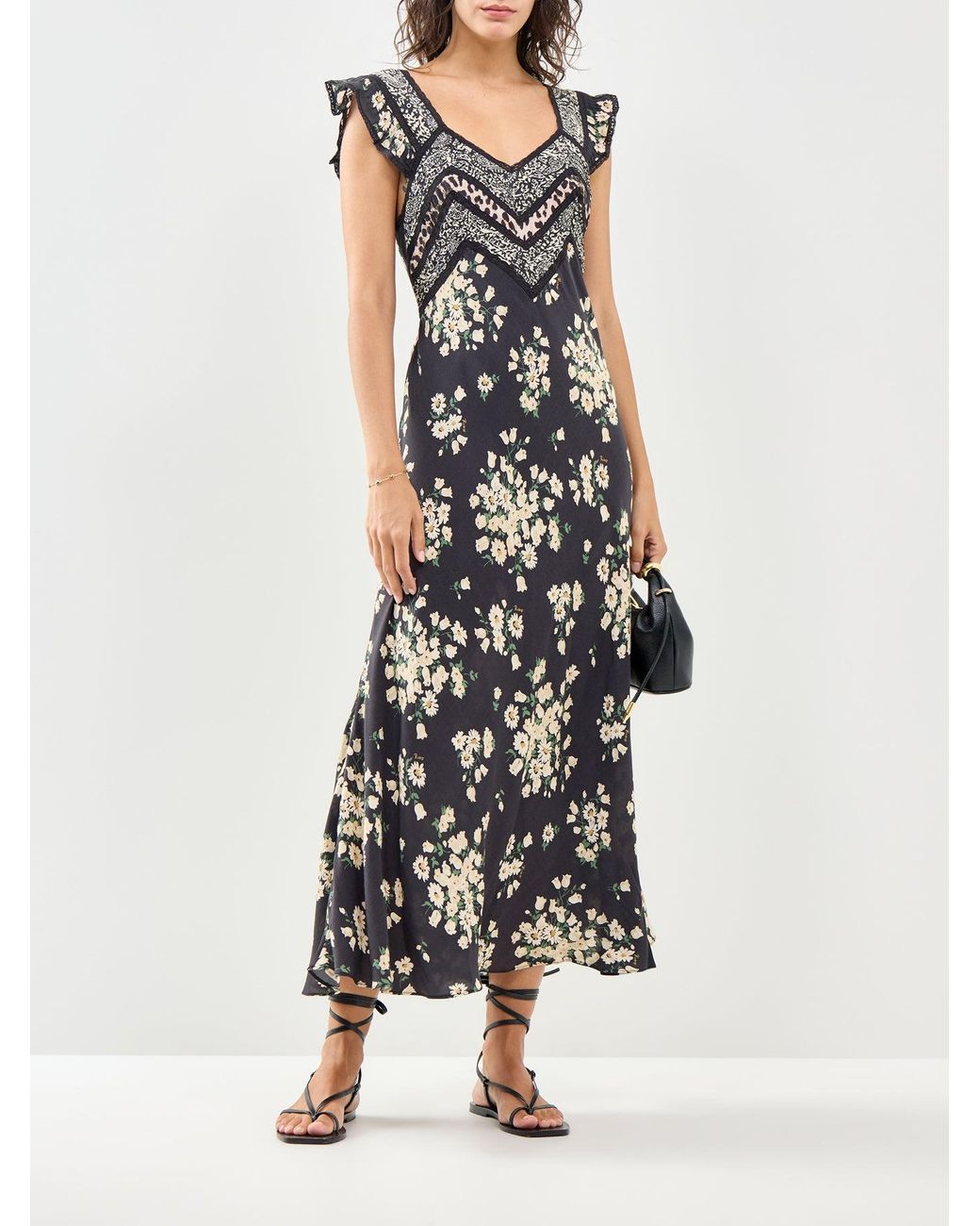 Rixo White Bailee Midi Dress Multi