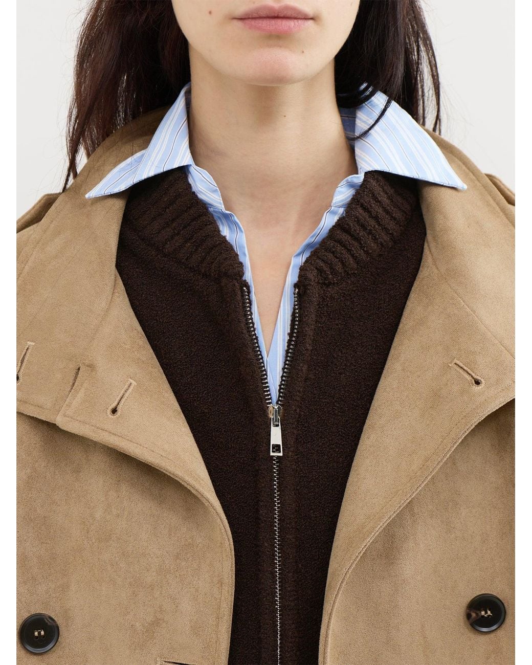 Pretty Lavish Brown Camille Knitted Bomber Cardigan