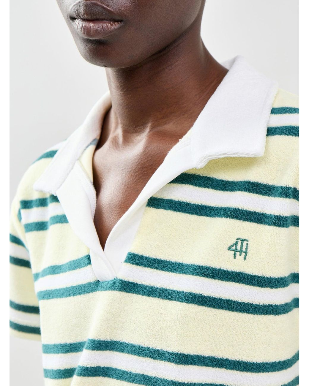 4th & Reckless Green Zita Stripe Polo Top