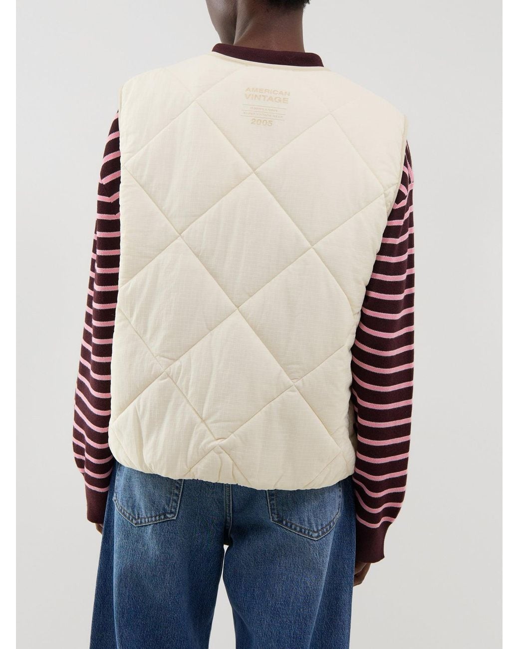 American Vintage White Yupi Quilted Vest