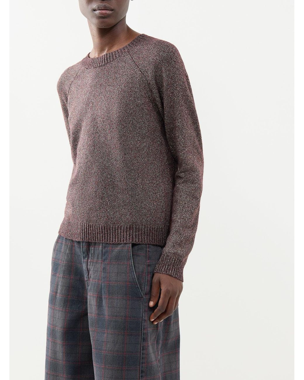 Vero Moda Brown Doffyshine Metallic Crew Neck Jumper