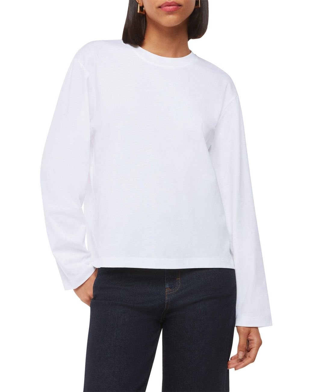 Whistles White Relaxed Long Sleeve Tee