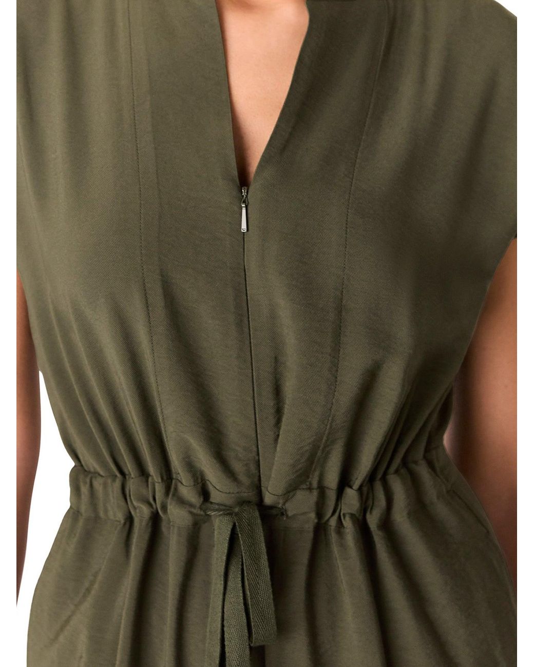 Whistles Green Sleeveless Drawstring Jumpsuit