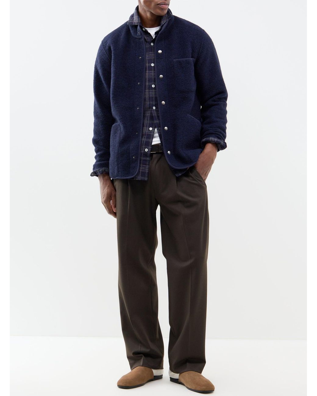 Hartford Blue Jock Boiled Overshirt for men