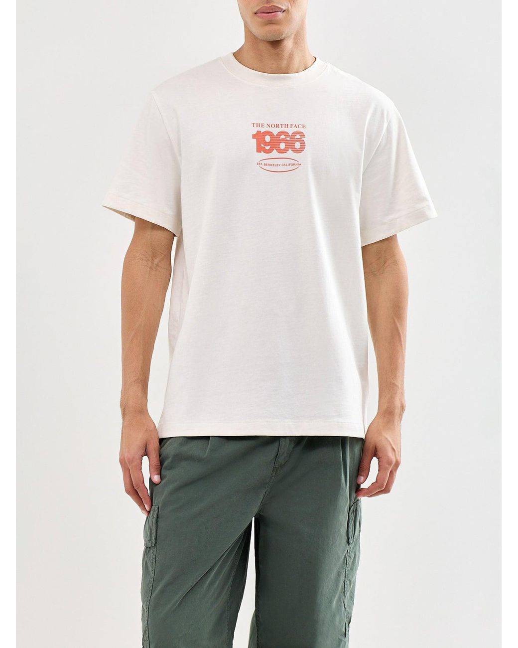 The North Face White Track Graphic T-Shirt Cream for men