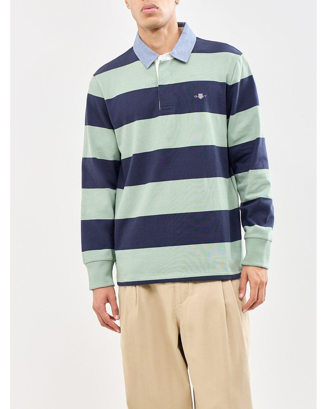 Gant Blue Chambray Stripe Heavy Rugger for men