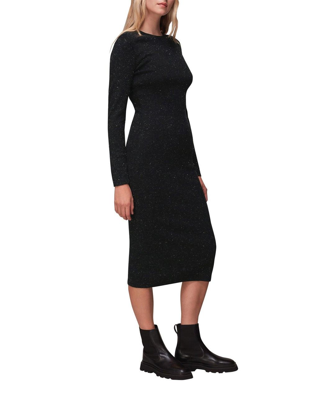 Whistles Black Women's Annie Sparkle Knit Dress